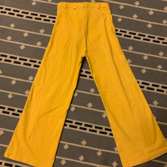 Bright Yellow Sailor Pants Size Small - Picture 2 of 5